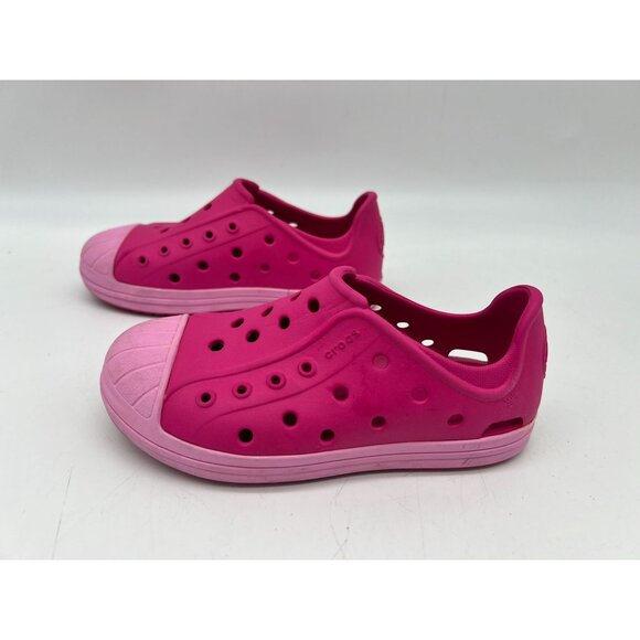 Crocs Kids Slip-On Water Shoes Girls Size 11 Pink Ventilation Holes Toe Cap - Picture 5 of 13